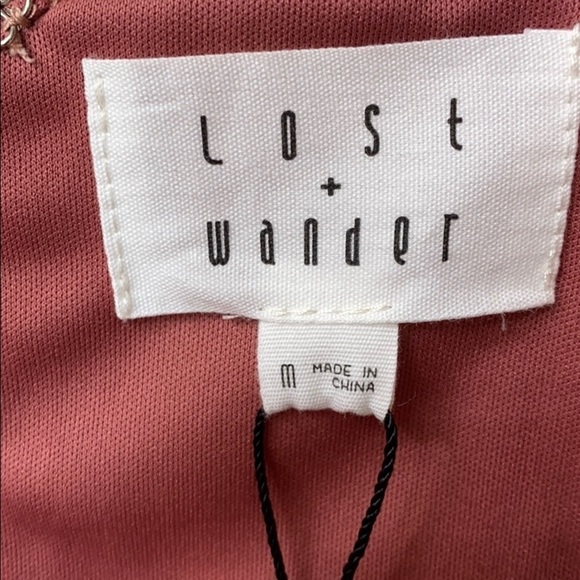 Lost+Wander pink and gold striped velvet dress M. - Picture 6 of 12